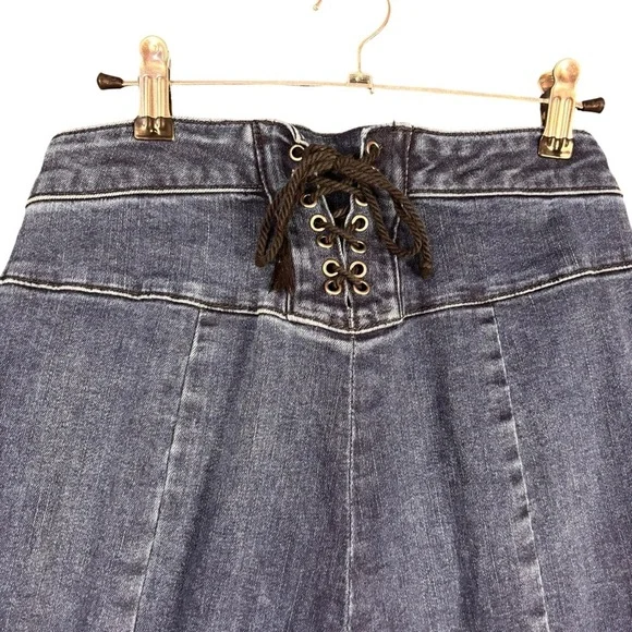 Free People We The Free CRVY Stretch High-Rise Lace-Up Flare Jeans Women’s Sz 27 - Picture 6 of 15